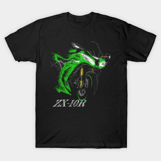 ZX10R 2020 Scribble Art T-Shirt by TwoLinerDesign